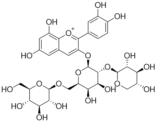 Cyanidin 3-glucopyranosyl-(1→6)-[3-xylopyranosyl-(1→2)]-galactopyranoside