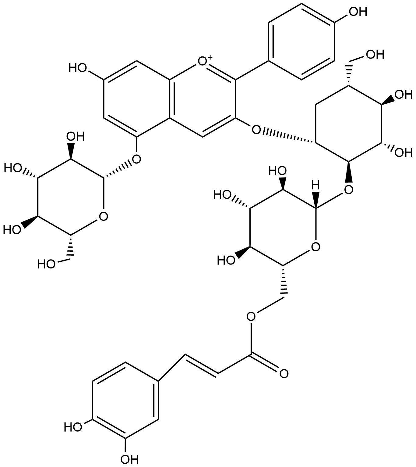 Pelargonidin 3-O-[6''-O-(E)Caffeoyl Sophoroside]-5-glucoside