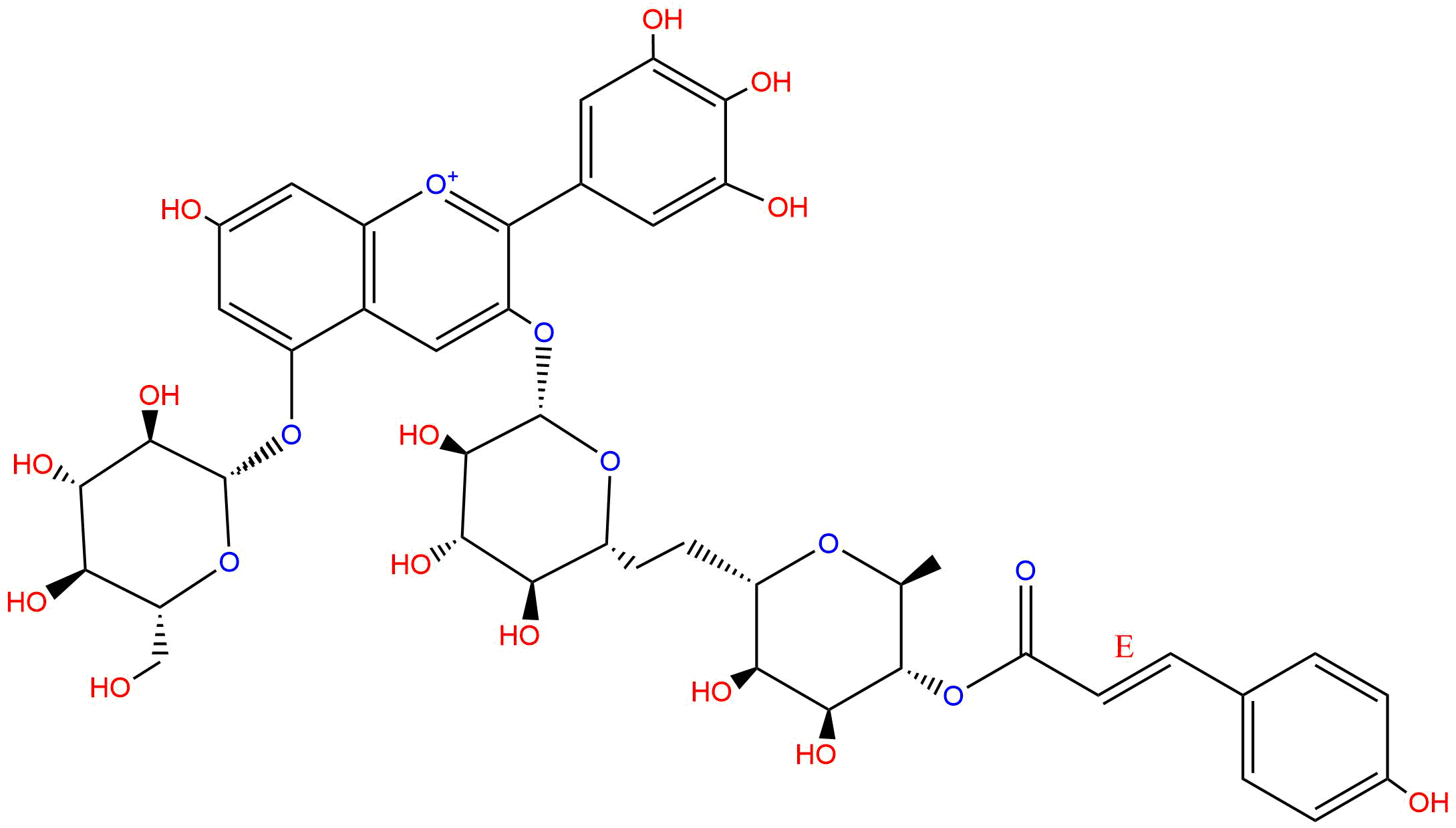 Delphinidin 3-Rutinoside(Cis-p-coumarin)-5-glucoside