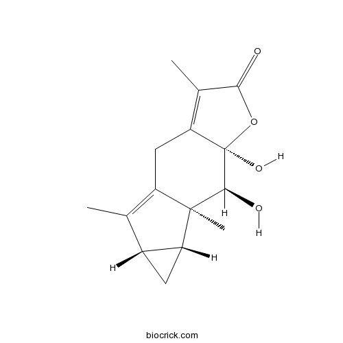 8beta,9alpha-Dihydroxylindan-4(5),7(11)-dien-8alpha,12-olide