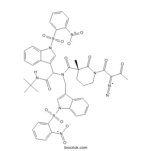 N-[[1-[(2-Nitrophenyl)sulfonyl]-1H-indole-3-yl]methyl]-N-[1-[1-[(2-nitrophenyl)sulfonyl]-1H-indole-3-yl]-2-oxo-2-(tert-butylamino)ethyl]-1-(2-diazo-3-oxobutyryl)-2-oxo-3-methylpiperidine-3beta-carboxamide