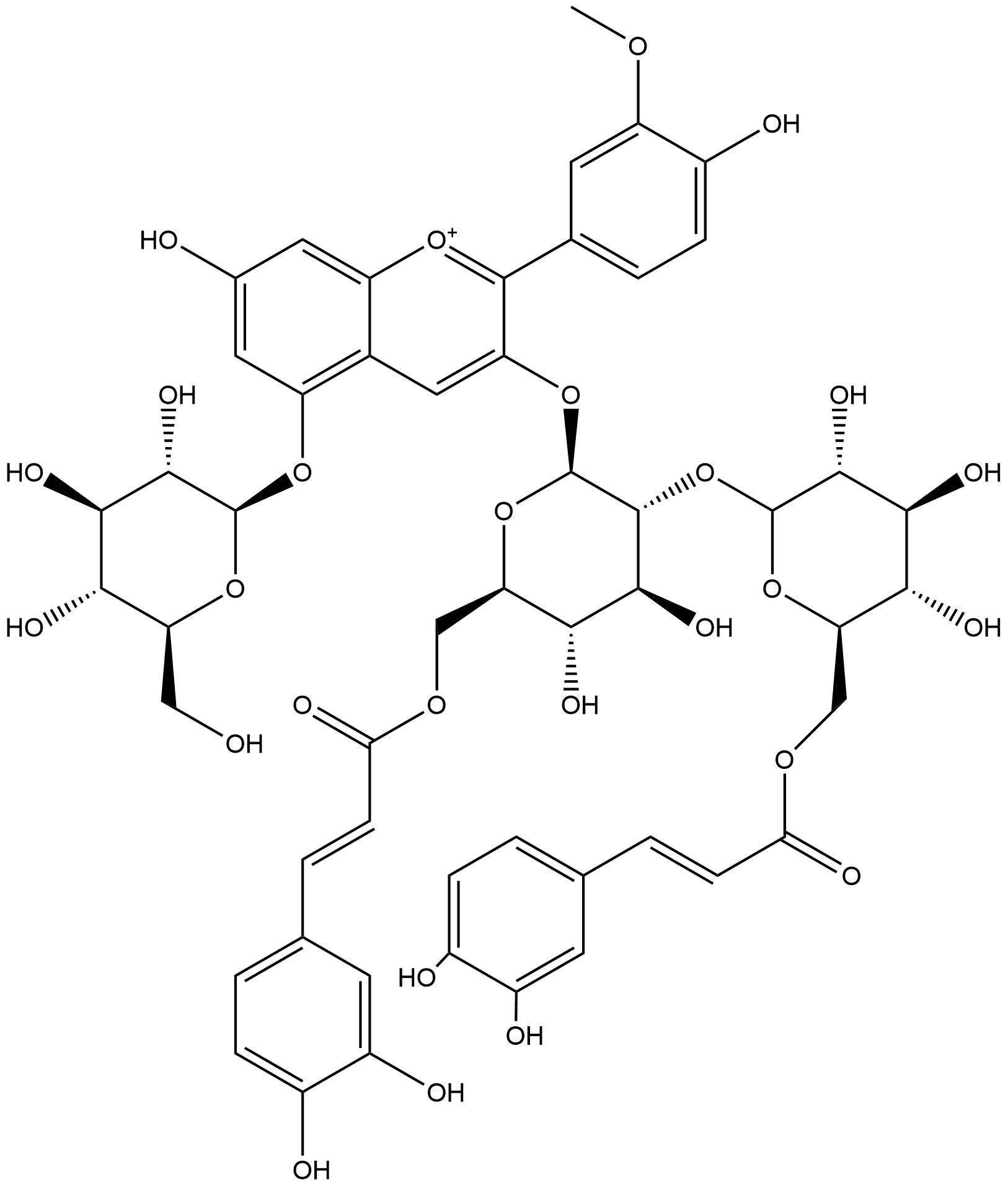 芍药色素-3-O-[6-O-(E)-咖啡酰-2-O-{6-O-咖啡酰-β-D-葡萄糖苷}-β-D-葡萄糖苷]-5-O-β-D-葡萄糖苷