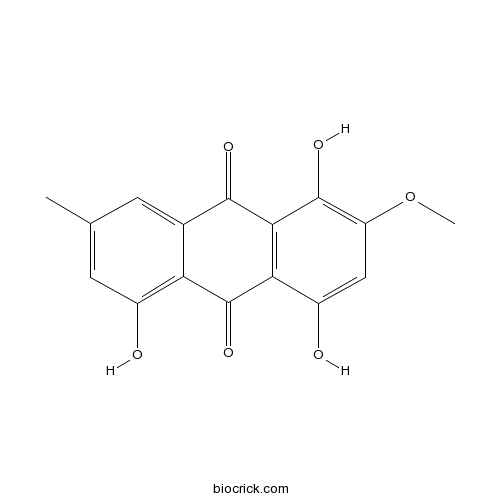 呫吨灵； 1,4,8-三羟基-6-甲基-3-甲氧基-9,10-蒽醌