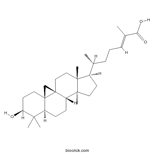 芒果醇酸, (3beta,24E)-3-羟基-9,19-环羊毛甾-24-烯-26-酸