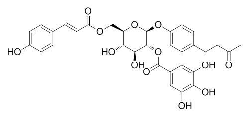 4-[4-[[6-O-[(2E)-3-(4-Hydroxyphenyl)-1-oxo-2-propen-1-yl]-2-O-(3,4,5-trihydroxybenzoyl)-beta-D-glucopyranosyl]oxy]phenyl]-2-butanone