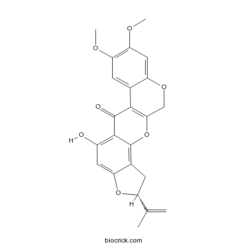 (1)Benzopyrano(3,4-b)furo(2,3-h)(1)benzopyran-6(12H)-one, 1,2,-dihydro-5-hydroxy-8,9-dimethoxy-2-(1-methylethenyl)-, (R)-