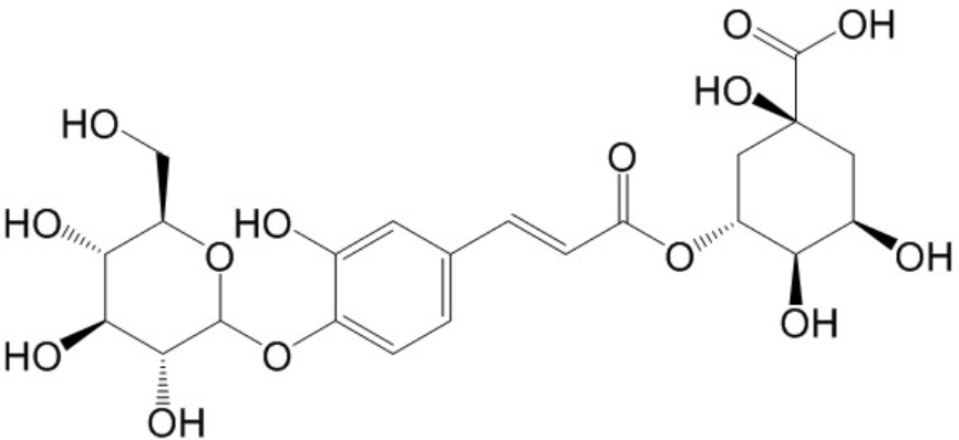 Cyclohexanecarboxylic acid, 3-[[(2E)-3-[4-(D-glucopyranosyloxy)-3-hydroxyphenyl]-1-oxo-2-propen-1-yl...