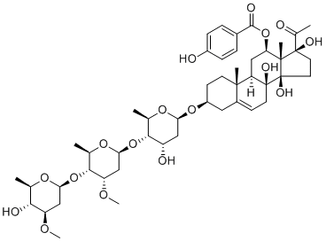 Qingyangshengenin 3-O-β-D-oleandropyranosyl-(1→4)-β-D-cymaropyranosyl-(1→4)-β-D-digitoxopyranoside
