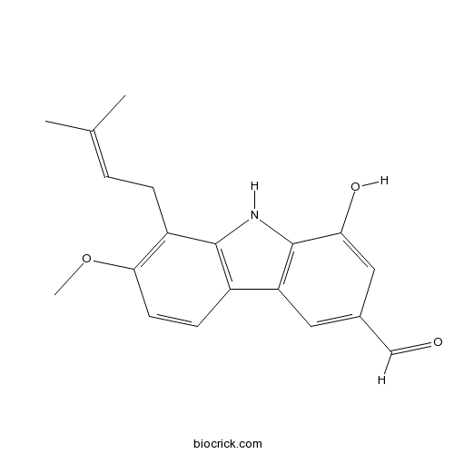 1-Prenyl-2-methoxy-6-formyl-8-hydroxy-9H-carbazole