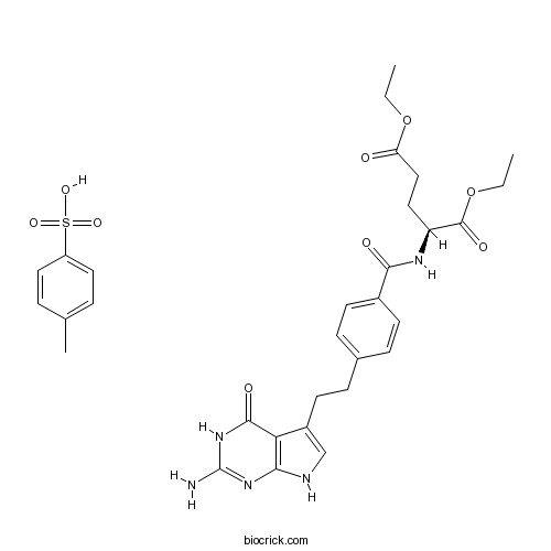 Diethyl 2-(4-(2-(2-amino-4-oxo-4,7-dihydro-1H-pyrrolo[2,3-d]pyrimidin-5-yl)ethyl)benzamido)pentanedioate 4-methylbenzenesulfonate