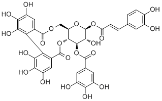 1-O-Caffeoyl-3-O-galloyl-4,6-O-hexahydroxydiphenoyl-β-D-glucopyranose