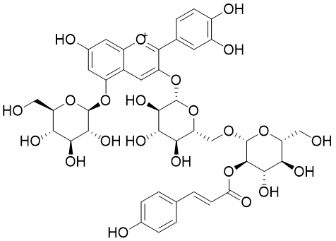 Cyanidin3-(6-(2-(p)-coumarate-β-D-glucopyranosyl)-β-D-glucopyranosyl)-5-glucopyranoside