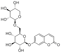 Umbelliferone 7-O-&beta;-D-xylopyranosyl-(1&rarr;6)-&beta;-D-glucopyranoside 2D chemical structure