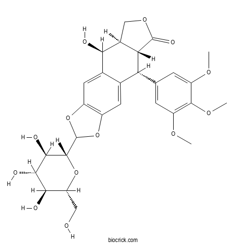 Epipodophyllotoxin glucoside 2D chemical structure