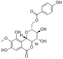 11-O-p-hydroxybenzoylbergenin 2D chemical structure