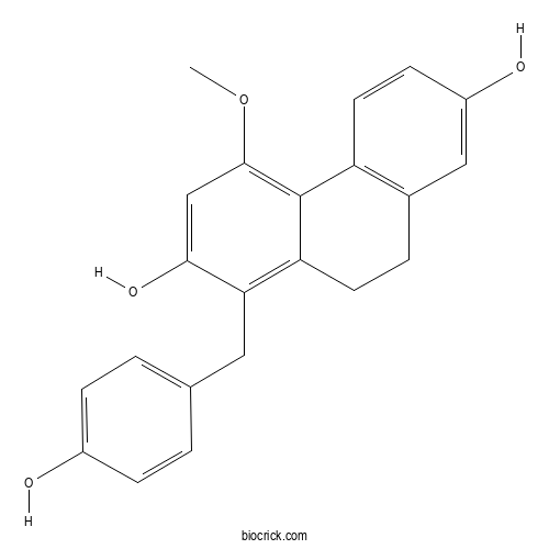 1-(4-Hydroxybenzyl)-4-methoxy-9,10-dihydrophenanthrene-2,7-diol 2D chemical structure