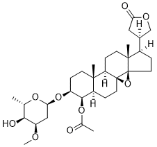 8,14-Epoxy-4-acetoxycardanolide 3-O-&alpha;-L-cymaropyranoside 2D chemical structure