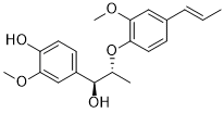 erythro-4-(1-Hydroxy-2-(2-methoxy-4-((E)-prop-1-en-1-yl)phenoxy)propyl)-2-methoxyphenol 2D chemical structure