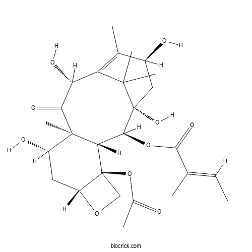 2-Debenzoyl-2-tigloyl-10-deacetylbaccatin III 2D chemical structure