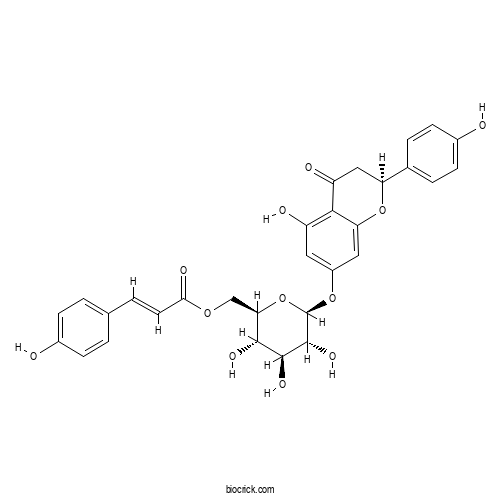 Naringenin-7-O-(6&prime;&prime;-E-p-coumaroyl-&beta;-D-glucopyranoside) 2D chemical structure