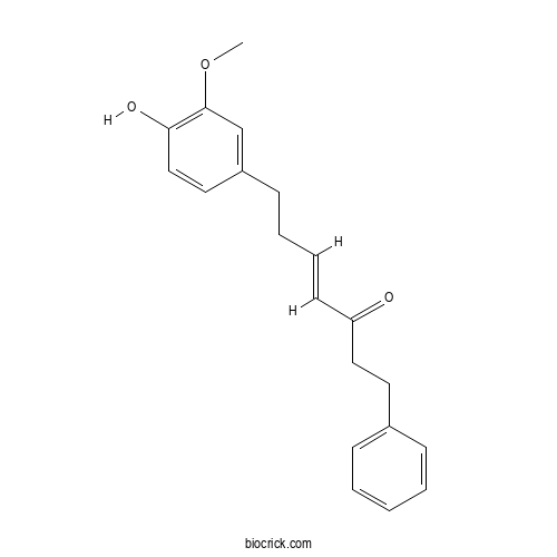 4-Hepten-3-one, 7-(4-hydroxy-3-methoxyphenyl)-1-phenyl-, (4E) 2D chemical structure